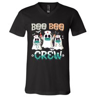 Boo Boo Crew Halloween Ghost Nursing Nurse V-Neck T-Shirt