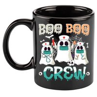 Boo Boo Crew Halloween Ghost Nursing Nurse 11oz C Handle Ceramic Mug
