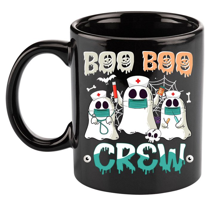 Boo Boo Crew Halloween Ghost Nursing Nurse 11oz C Handle Ceramic Mug