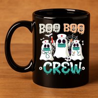 Boo Boo Crew Halloween Ghost Nursing Nurse 11oz C Handle Ceramic Mug