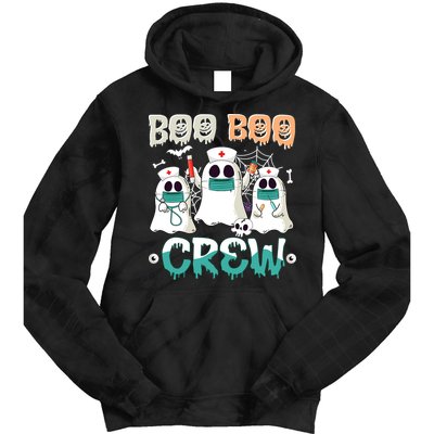 Boo Boo Crew Halloween Ghost Nursing Nurse Tie Dye Hoodie