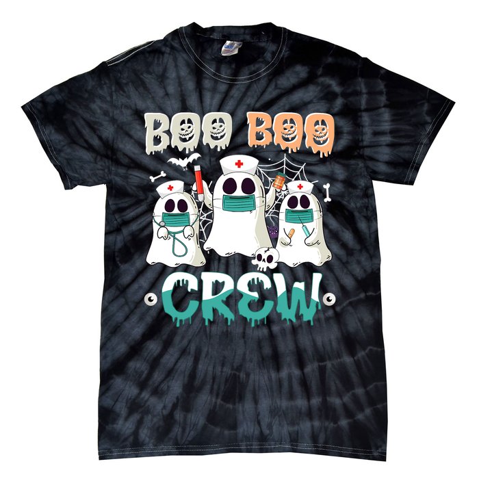 Boo Boo Crew Halloween Ghost Nursing Nurse Tie-Dye T-Shirt