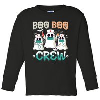 Boo Boo Crew Halloween Ghost Nursing Nurse Toddler Long Sleeve Shirt