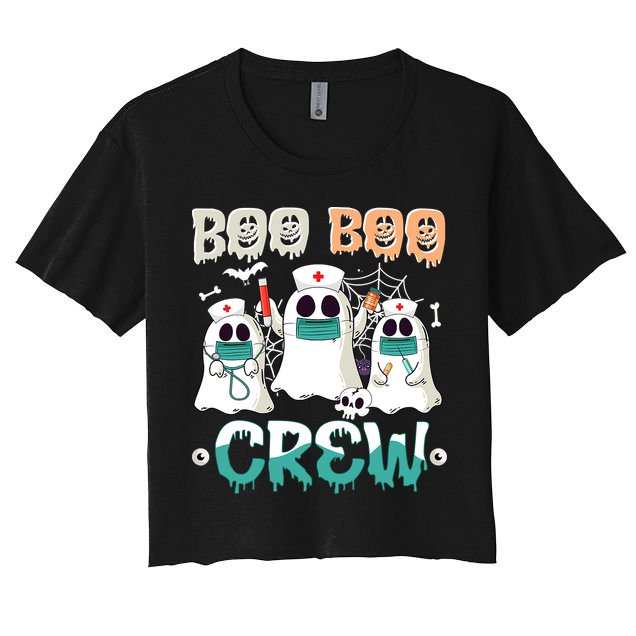 Boo Boo Crew Halloween Ghost Nursing Nurse Crop Top