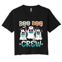 Boo Boo Crew Halloween Ghost Nursing Nurse Women's Crop Top Tee