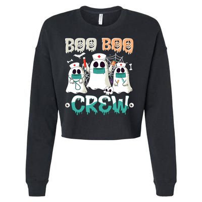 Boo Boo Crew Halloween Ghost Nursing Nurse Cropped Pullover Crew