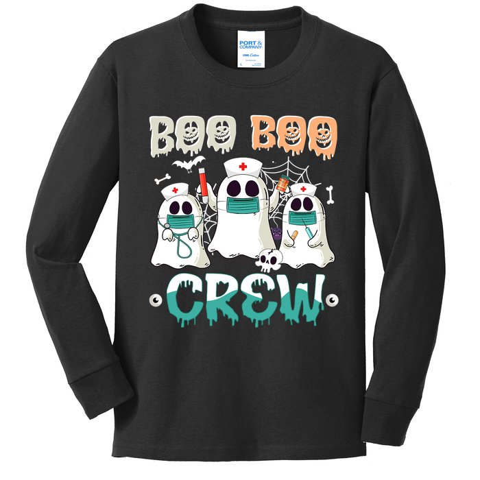 Boo Boo Crew Halloween Ghost Nursing Nurse Kids Long Sleeve Shirt