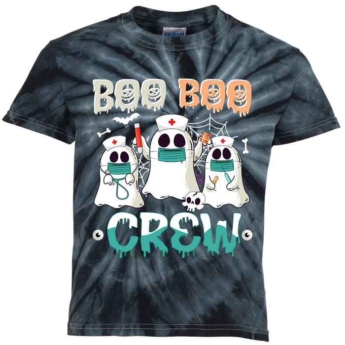 Boo Boo Crew Halloween Ghost Nursing Nurse Kids Tie-Dye T-Shirt