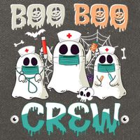 Boo Boo Crew Halloween Ghost Nursing Nurse Cotton Canvas Backpack