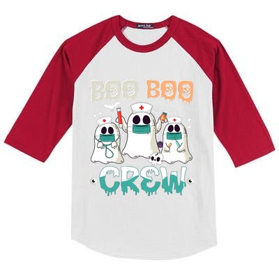 Boo Boo Crew Halloween Ghost Nursing Nurse Kids Colorblock Raglan Jersey