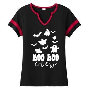 Boo Boo Crew Halloween Festive Ladies Halftime Notch Neck Tee