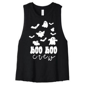 Boo Boo Crew Halloween Festive Women's Racerback Cropped Tank