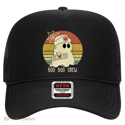 Boo Boo Crew Nurse Halloween Nurse High Crown Mesh Back Trucker Hat