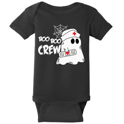 Boo Boo Crew Nurse Ghost Funny Halloween Costume Baby Bodysuit
