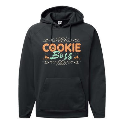 Baking Bakes Cookies Scouting Family Funny Cookie Dealer Performance Fleece Hoodie