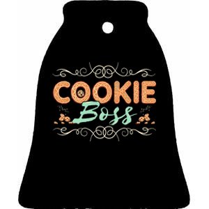 Baking Bakes Cookies Scouting Family Funny Cookie Dealer Ceramic Bell Ornament