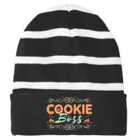 Baking Bakes Cookies Scouting Family Funny Cookie Dealer Striped Beanie with Solid Band