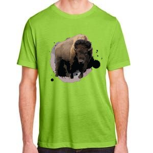 Bison Buffalo Cattle Design Illustration Gift Adult ChromaSoft Performance T-Shirt