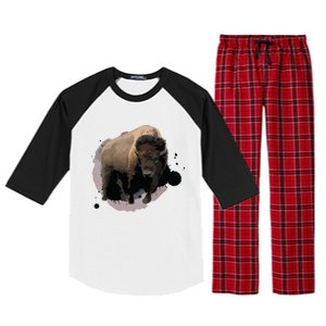 Bison Buffalo Cattle Design Illustration Gift Raglan Sleeve Pajama Set