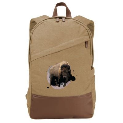 Bison Buffalo Cattle Design Illustration Gift Cotton Canvas Backpack