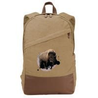 Bison Buffalo Cattle Design Illustration Gift Cotton Canvas Backpack