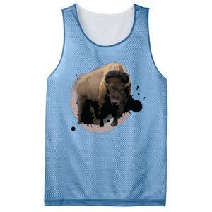 Bison Buffalo Cattle Design Illustration Gift Mesh Reversible Basketball Jersey Tank