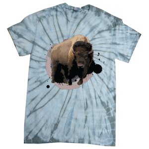 Bison Buffalo Cattle Design Illustration Gift Tie-Dye T-Shirt