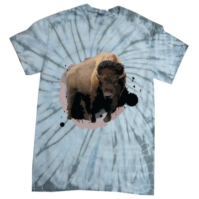 Bison Buffalo Cattle Design Illustration Gift Tie-Dye T-Shirt