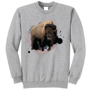 Bison Buffalo Cattle Design Illustration Gift Sweatshirt