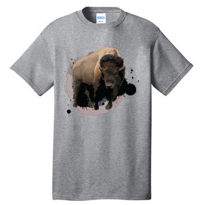 Bison Buffalo Cattle Design Illustration Gift Tall T-Shirt