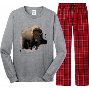 Bison Buffalo Cattle Design Illustration Gift Long Sleeve Pajama Set