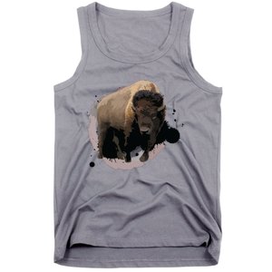 Bison Buffalo Cattle Design Illustration Gift Tank Top