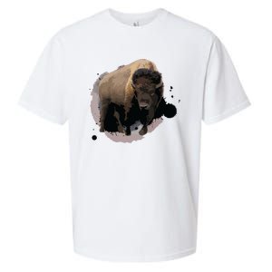 Bison Buffalo Cattle Design Illustration Gift Sueded Cloud Jersey T-Shirt