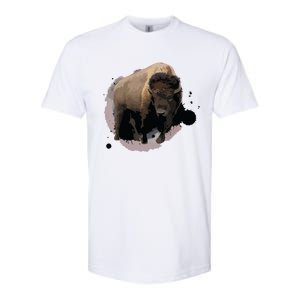 Bison Buffalo Cattle Design Illustration Gift Softstyle CVC T-Shirt