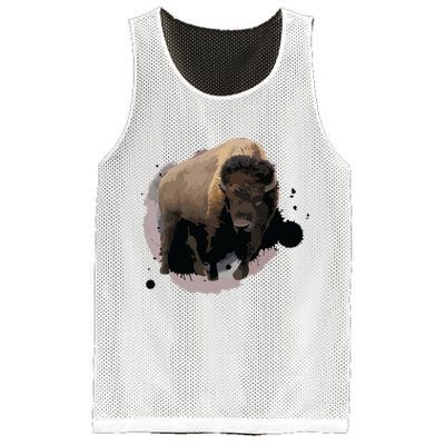 Bison Buffalo Cattle Design Illustration Gift Mesh Reversible Basketball Jersey Tank