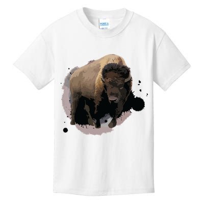 Bison Buffalo Cattle Design Illustration Gift Kids T-Shirt