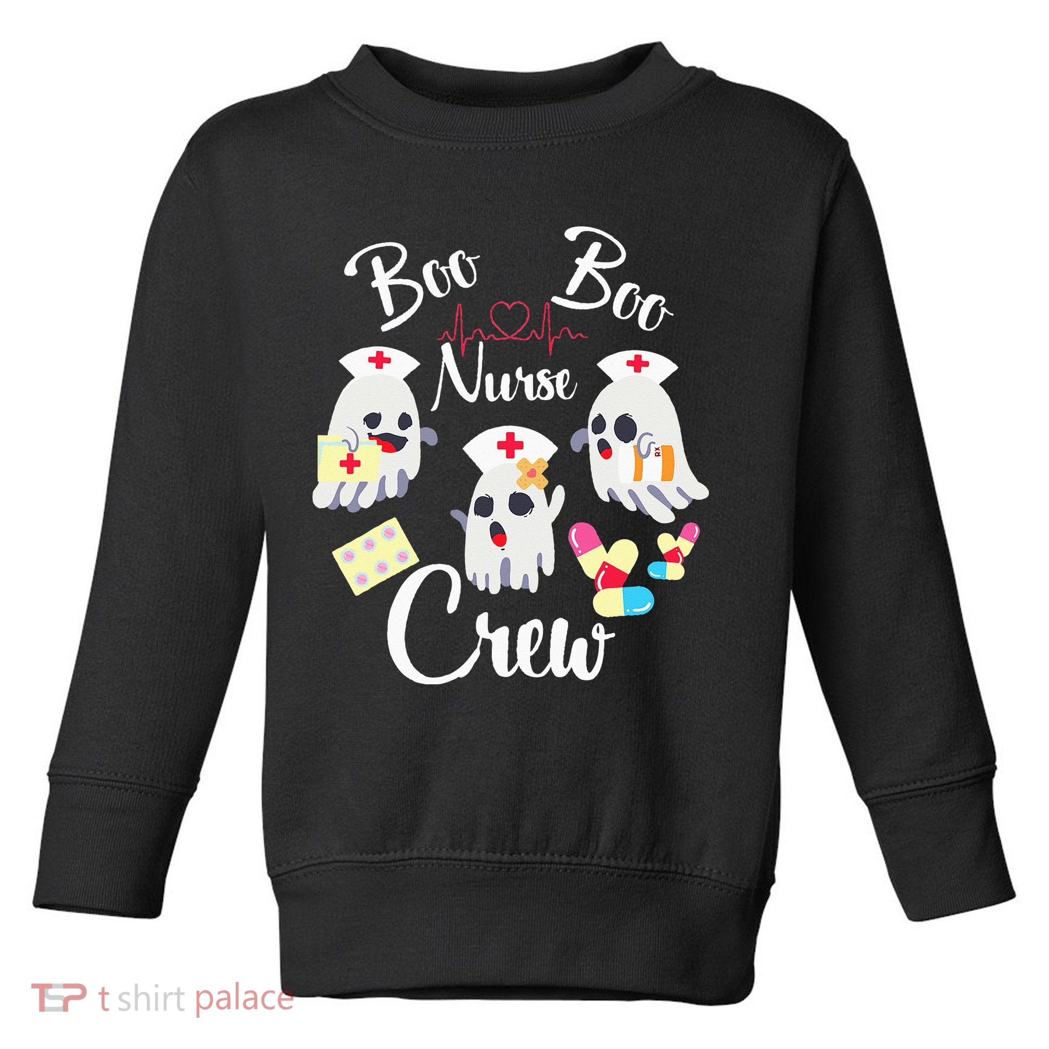 Boo Boo Crew Nurse Ghost Costume Funny Halloween Gift Toddler Sweatshirt