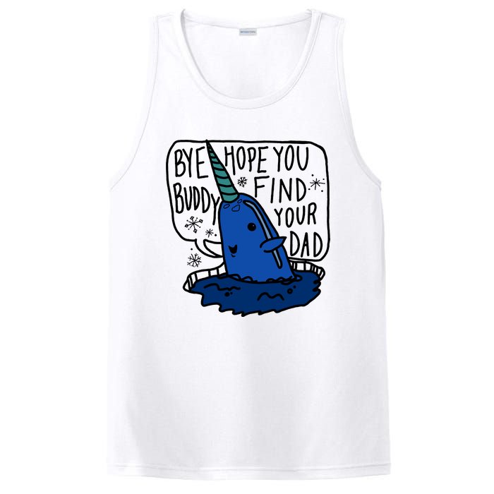 Bye Buddy Christmas Elf Bye Narwhal Funny Santa Xmas PosiCharge Competitor Tank