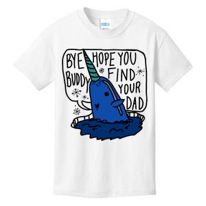 Bye Buddy Christmas Elf Bye Narwhal Funny Santa Xmas Kids T-Shirt