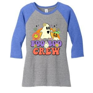 Boo Boo Crew Groovy Boo Squad Halloween Spooky Costume Funny Gift Women's Tri-Blend 3/4-Sleeve Raglan Shirt