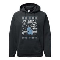 Bye Buddy Christmas , Hope You Find Your Dad Elf Narwhal Performance Fleece Hoodie