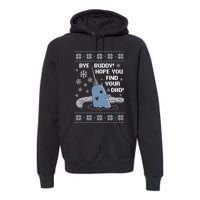 Bye Buddy Christmas , Hope You Find Your Dad Elf Narwhal Premium Hoodie