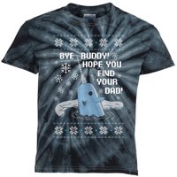 Bye Buddy Christmas , Hope You Find Your Dad Elf Narwhal Kids Tie-Dye T-Shirt