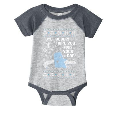 Bye Buddy Christmas , Hope You Find Your Dad Elf Narwhal Infant Baby Jersey Bodysuit