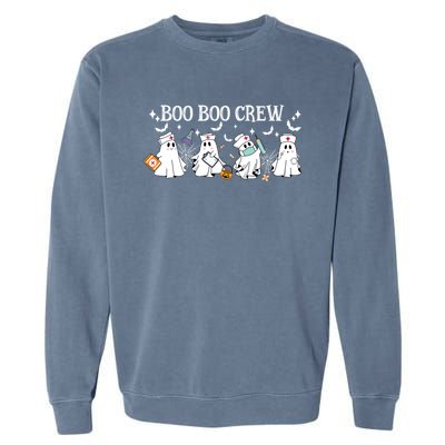 Boo Boo Crew Nurse Ghost Funny Halloween Gift Garment-Dyed Sweatshirt