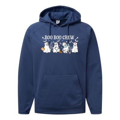 Boo Boo Crew Nurse Ghost Funny Halloween Gift Performance Fleece Hoodie