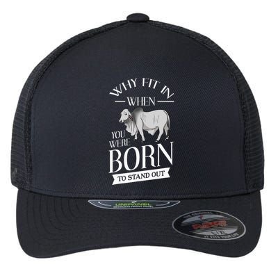 Brahman Bull Cattle Mini Zebu Cow Flexfit Unipanel Trucker Cap