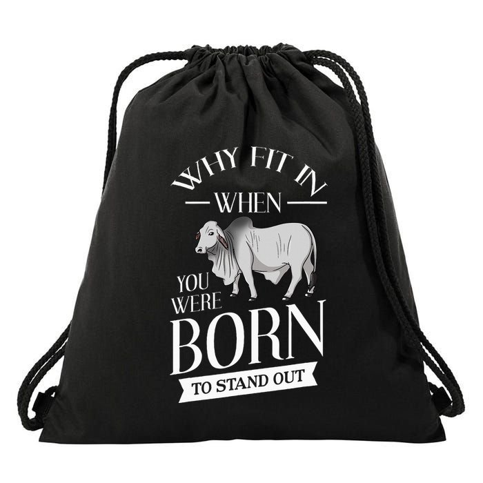Brahman Bull Cattle Mini Zebu Cow Drawstring Bag