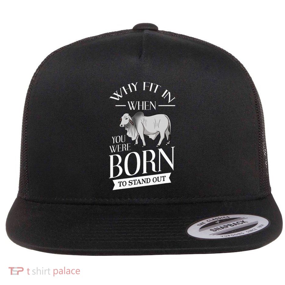 Brahman Bull Cattle Mini Zebu Cow Flatbill Hat