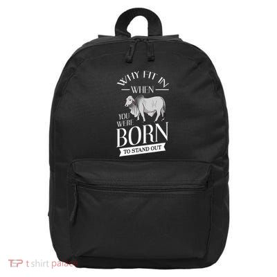 Brahman Bull Cattle Mini Zebu Cow 16 in Basic Backpack